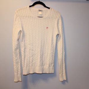Lilly Pulitzer White Cable Knit Sweater medium